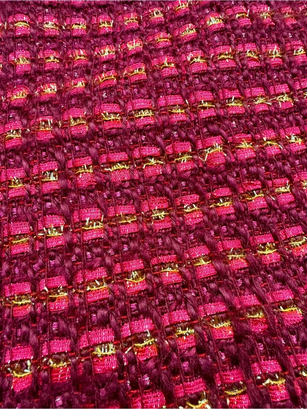 Tory Burch Tweed Pencil Skirt Burgundy Pink - 6